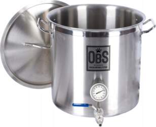 Mash pot 35l, tap, thermometer, steel