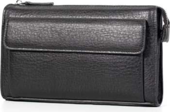 Men`s leather clutch bag, ostrich pattern