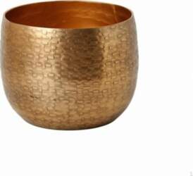 Metal Flower Pot with Handles Textured