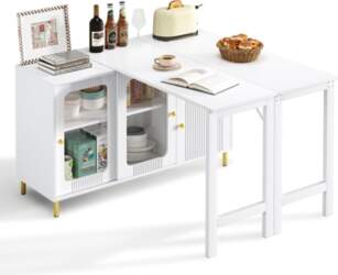Modern white buffet sideboard with foldable