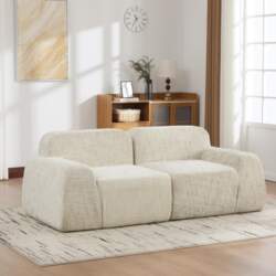Modular compression sofa made of chenille