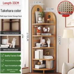 Multi-functional Bamboo Corner Shelf: Floor-standing or
