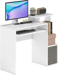 Multimedia Computer Desk Shelves Keyboard Tray