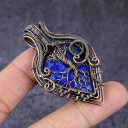 Natural Lapis Lazuli Handmade Copper Wire