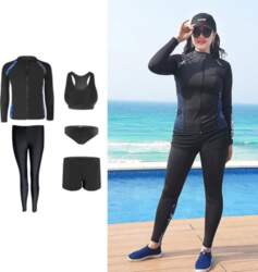 Plus Size Womens Rash Guard Set