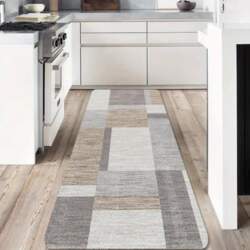 Rectangular Geometric Pattern Kitchen Floor Mat