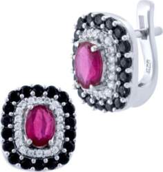 Silver earrings with natural ruby 4