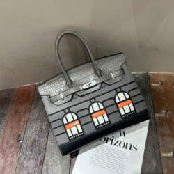 Small house high-end cowhide crocodile pattern