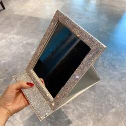 Sparkling Rhinestone Foldable Mirror Rectangle Makeup