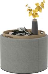 Stool Upholstered Stool, Linen, Hidden Storage