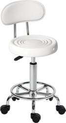 Swivel Stool with Backrest and Wheels