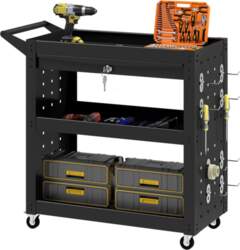 Tool Cart with Lockable Wheels, Rolling