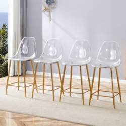 Transparent bar stool set, pack of