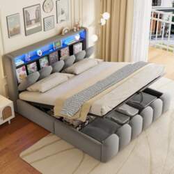 Upholstered Bed 180*200, Hydraulic Storage Function
