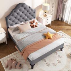 Upholstered bed 90*200 with slatted frame