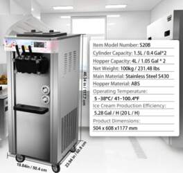 VEVOR S20B 20L Small Ice Cream
