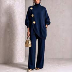 Women`s Sequin Turtleneck Pullover Sweater Two