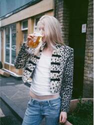 Womens Stand Collar Short Jacket With