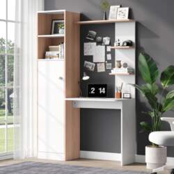 Work Table/Desk with Storage – White