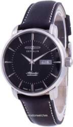 Zeppelin Atlantik Black Dial Leather Strap