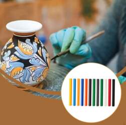 12x Underglaze Decorating Crayons Set Colored