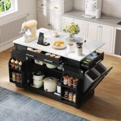 138 cm, Kitchen Island with Folding