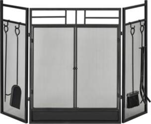 3 Panel Folding Fireplace Screen with