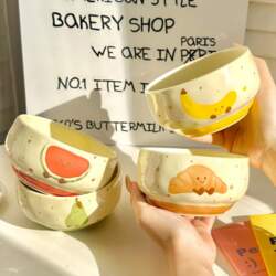 4 Set Cute Fruit Ceramic Bowl