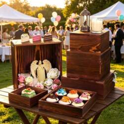 6Pcs Buffet Riser Wooden Stackable Cube
