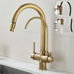 All-Copper 3-in-1 Pull-Out Sink with Hot/Cold