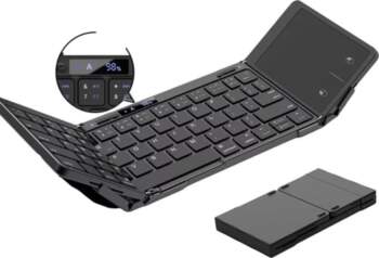 Alloy Bluetooth Tri-Foldable Keyboard with Touchpad