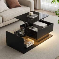 Coffee Table, High Gloss Black, Side