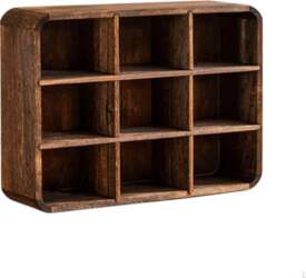 Compartment Shelf with Back Panel Carbonized