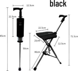 Dual-Function Folding Cane Stool: Non-Slip Aluminum