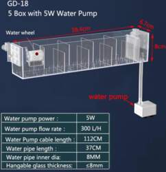 Fish Tank Waterfall Filter Box Wall