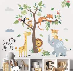 Jungle Animals Tree Wall Decals -