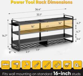 Large Power Tool Organizer Wall Mount