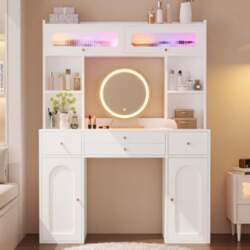 LED vanity table with mirror &