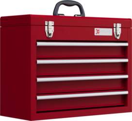 Lockable Metal Tool Box, 4 Drawer