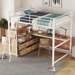 Loft Bed, 140*200cm, Iron Frame Bed