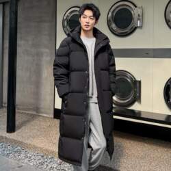 Mens Long Winter Down Coat Oversized