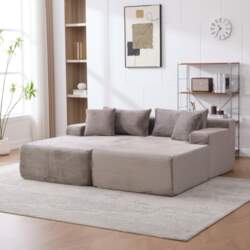 Modular Compression Sofa made of Chenille