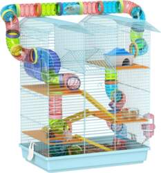Multi-Level Hamster Cage with Tubes Platforms
