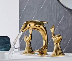 Personalized Dolphin Brushed Nickel & Gold