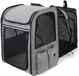 Pet Backpack: Double Shoulder, Breathable, Foldable