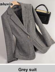 Plus Fleece Orange Long Sleeve Blazer