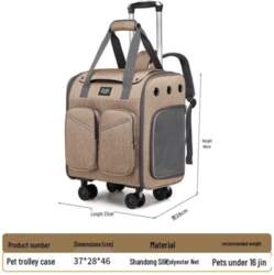 Portable Double Shoulder Rolling Pet Backpack