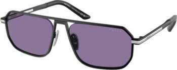 Prada Temple Logo Metal Rectangular Sunglasses