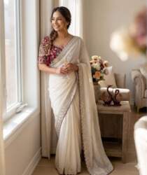 Premium Soft Rangoli Silk Sequence Embroidered
