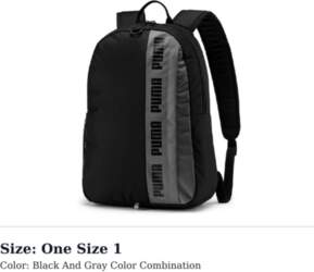 PUMA Polyester Backpack Regular Mens Black